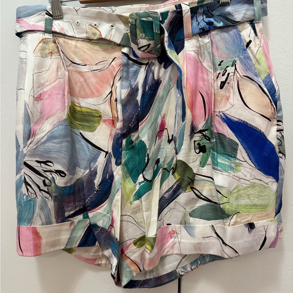 Ted Baker London Pink And Blue Bermudas With Artistic Print